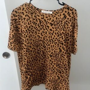 We The Free Animal Print Top in Brown and Black